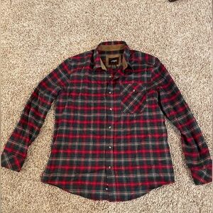 CQR Men's Red & GreenCotton Flannel Shirt Sz. Large